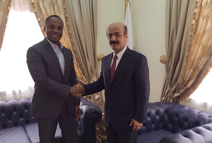 وزير الأشغال العامة الليبيري يلتقي سفير دولة قطر
